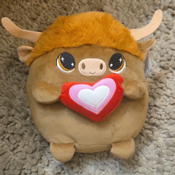 Other - Cute 9 Inch Plush Bull Stuffy with Valentine's Day Heart